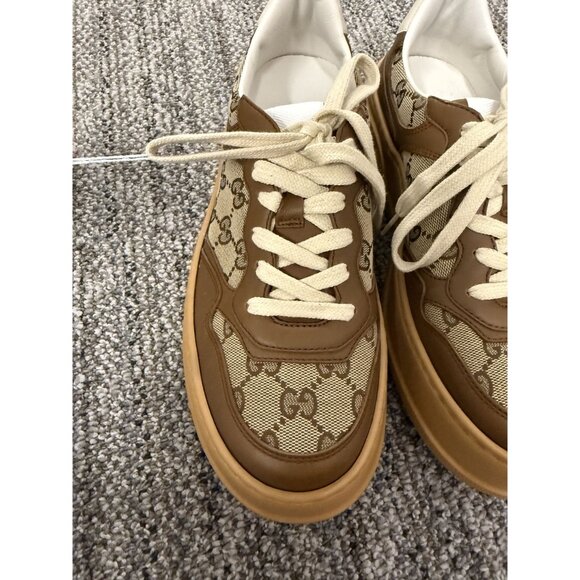 Gucci GG Supreme Beige & Brown Sneakers Made In Italy - Picture 10 of 11